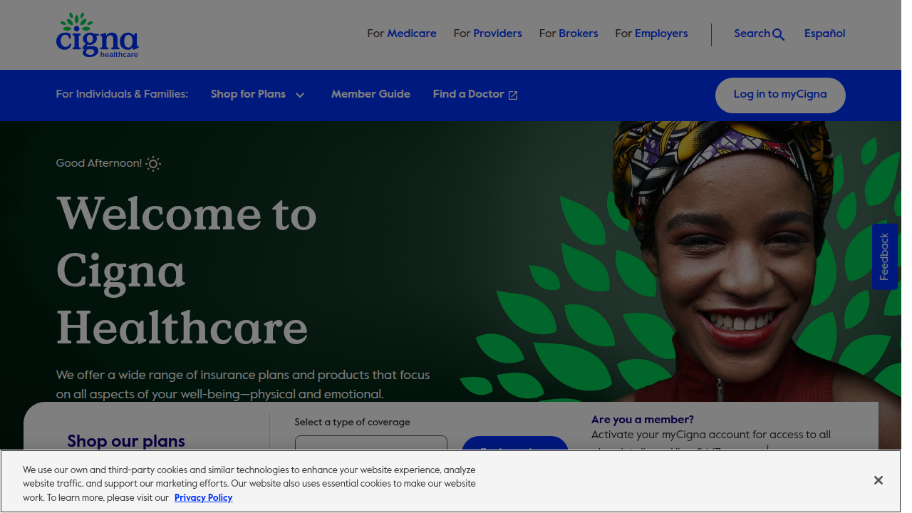 Cigna Healthcare provides health services and resources, including information on mental health.
