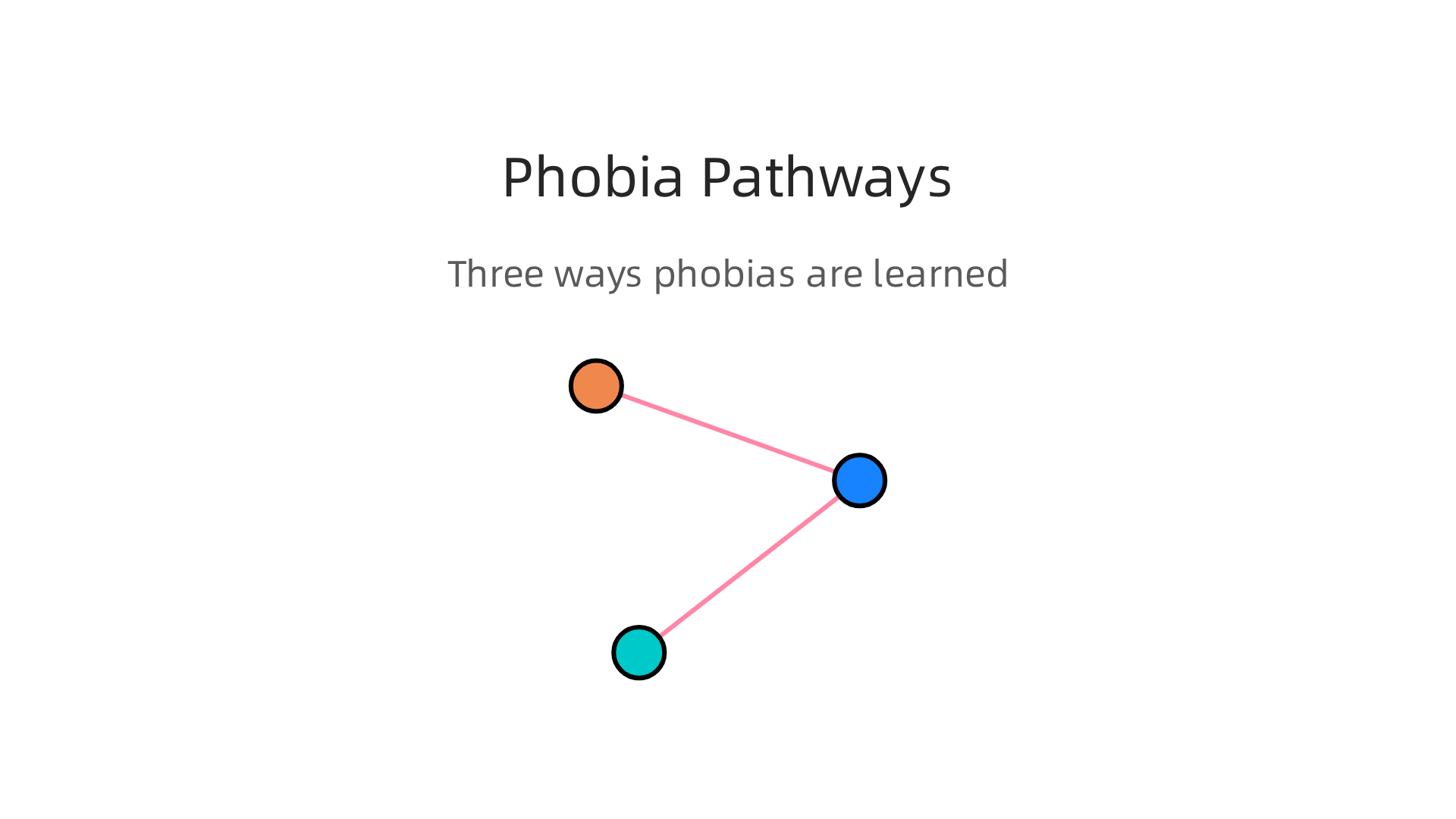 Visualizing the three primary ways individuals learn to develop specific phobias.