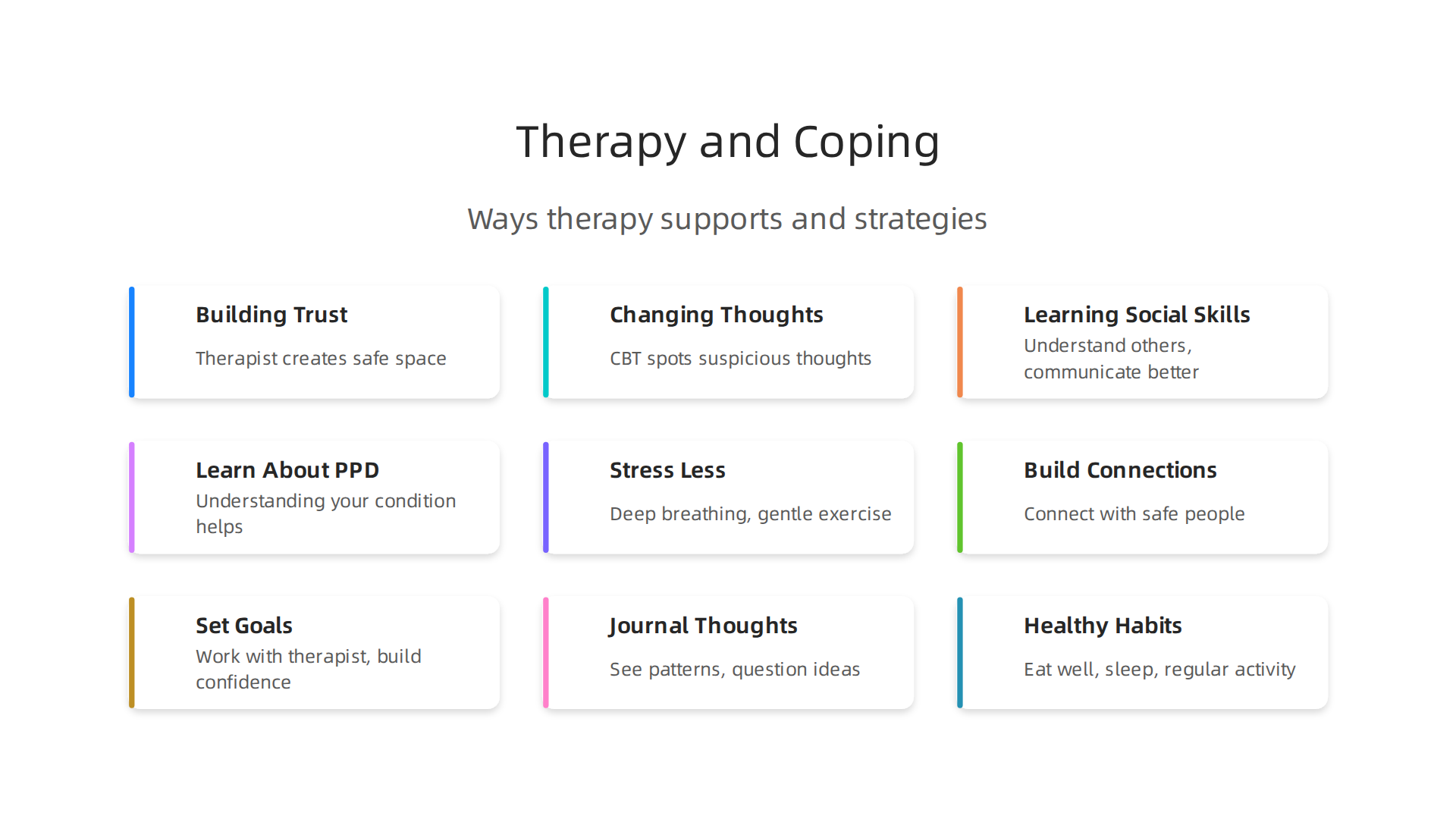 Explaining the main ways talk therapy supports individuals in managing paranoid personality disorder.