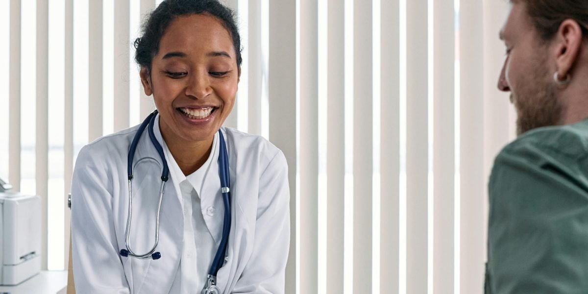 A person engaged in a conversation with a healthcare professional, representing the important step of seeking support for mental health concerns.