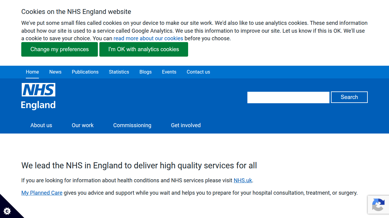 A screenshot of the NHS England website, a source for information on mental health treatments like Talking Therapies.