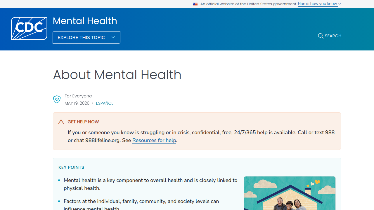 The CDC emphasizes that mental health involves coping with stress and building strong relationships for a meaningful life.