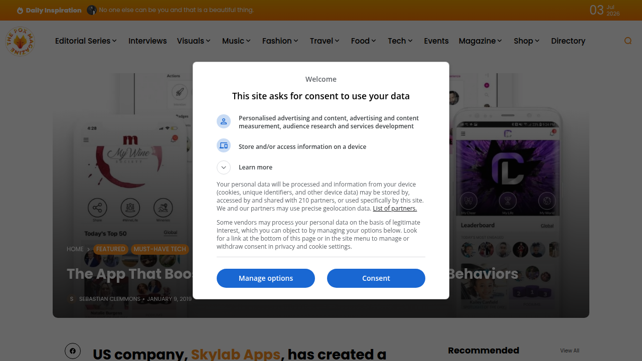 Screenshot of a Fox Magazine article highlighting the use of the Value Reinforcement System (VRS) for boosting engagement in recovery.