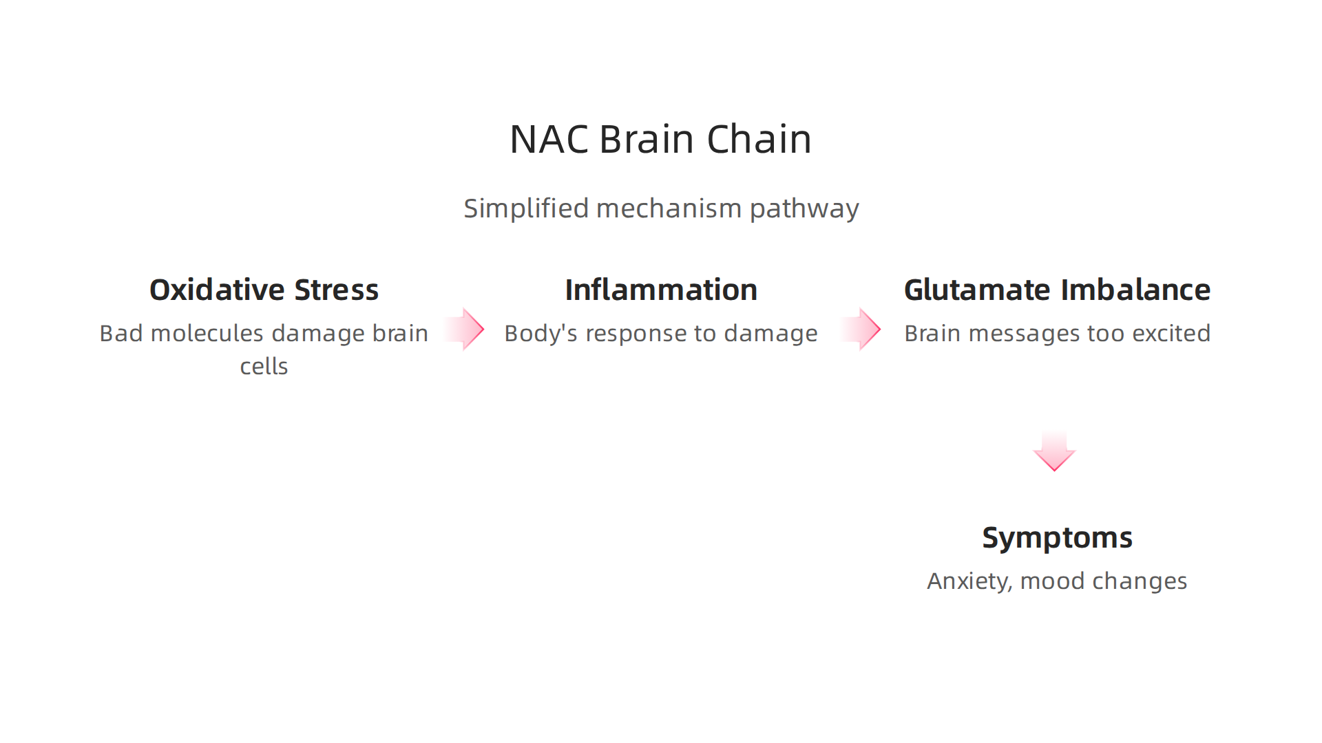 A simplified illustration of how NAC intervenes in brain processes to support mental well-being.